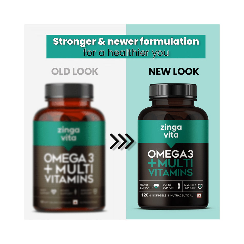 Zingavita Omega 3 + Multivitamin Soft Gelatin Capsule for Heart, Bone & Immunity Support - Image 4