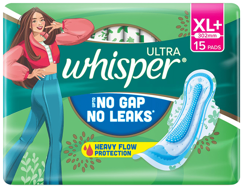 Whisper Ultra No Gap No Leaks Sanitary Pads XL+