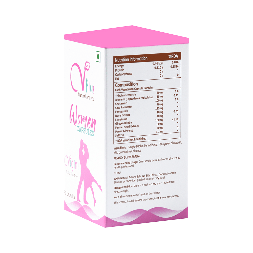 Vigini VPlus Natural Actives Combo Pack of Men Capsule & Women Capsule (30 Each) - Image 7