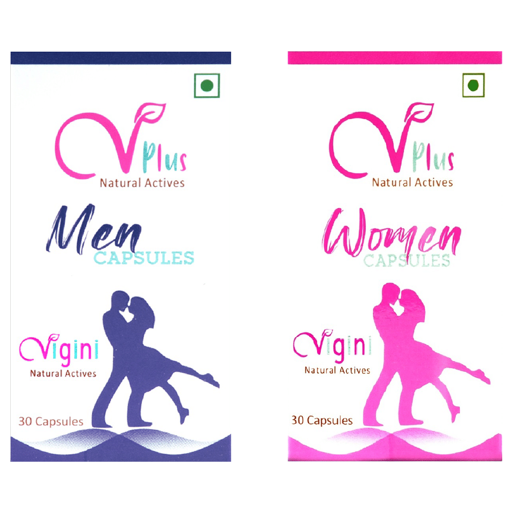 Vigini VPlus Natural Actives Combo Pack of Men Capsule & Women Capsule (30 Each)