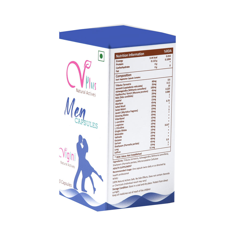 Vigini VPlus Natural Actives Combo Pack of Men Capsule & Women Capsule (30 Each) - Image 3