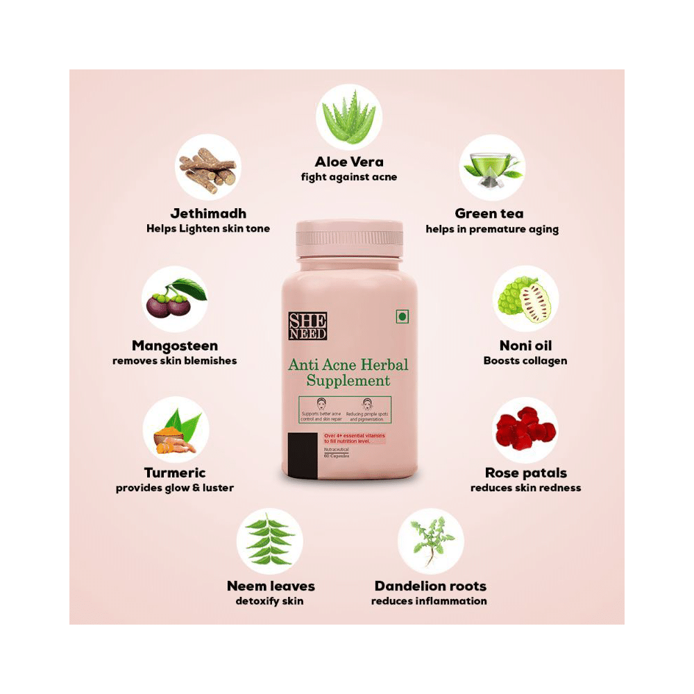 SheNeed Anti-Acne Herbal Supplement Capsule - Image 6