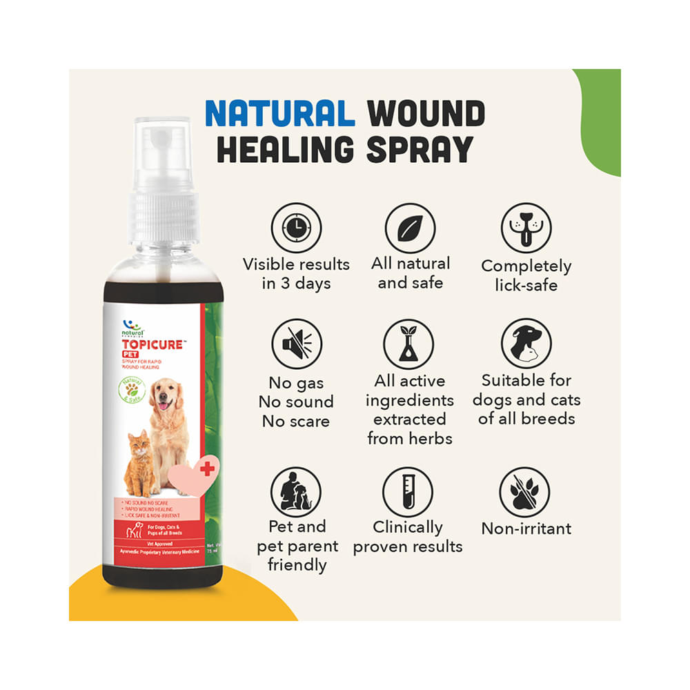 Natural Remedies Topicure Pet Spray for Rapid Wound Healing - Image 2