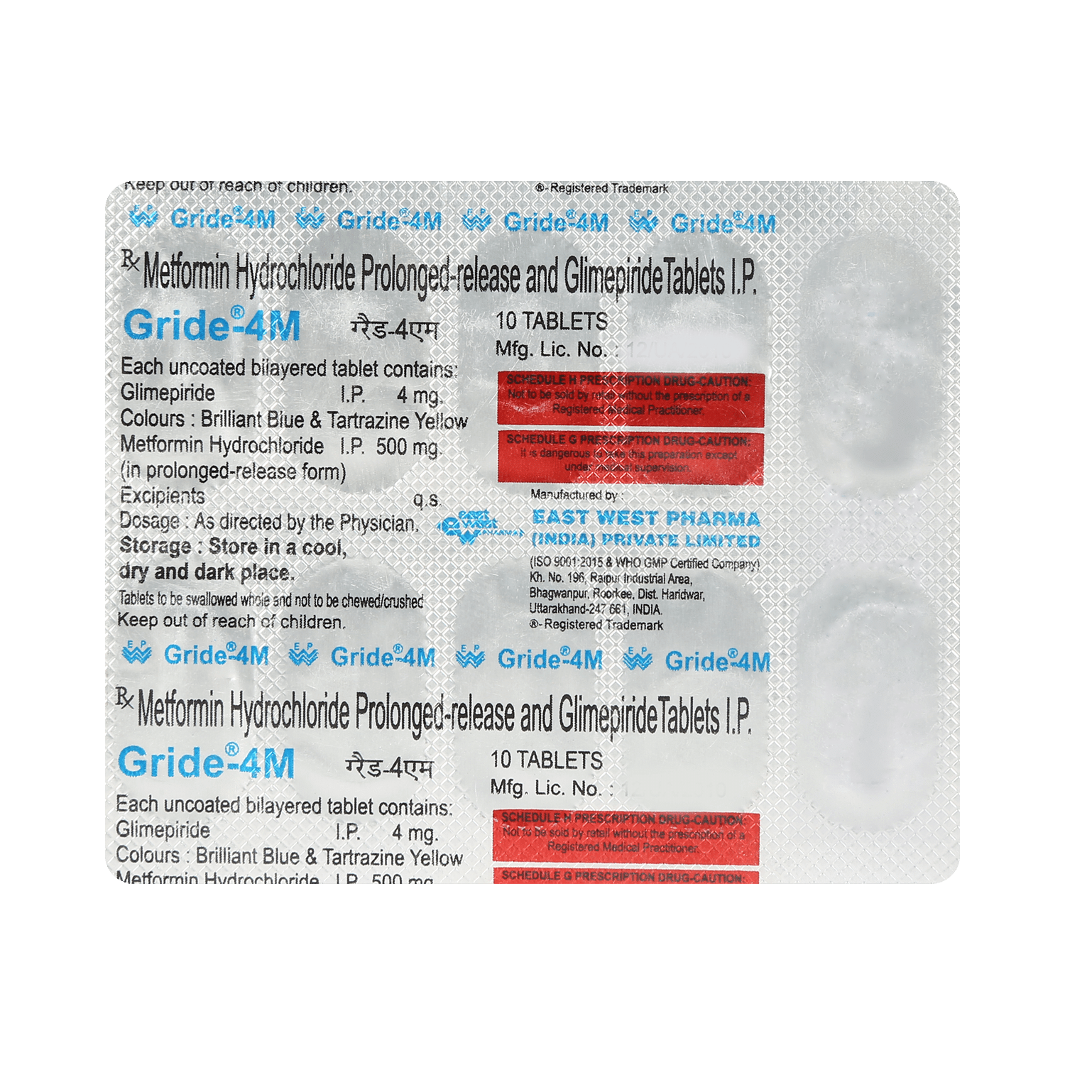 Gride M 4mg/500mg Tablet PR - Image 3