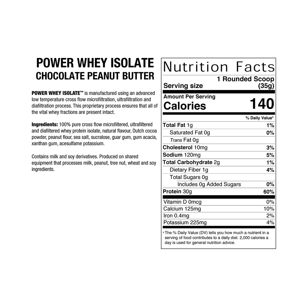 BioX Chocolate Peanut Butter Power Whey Isolate - Image 2