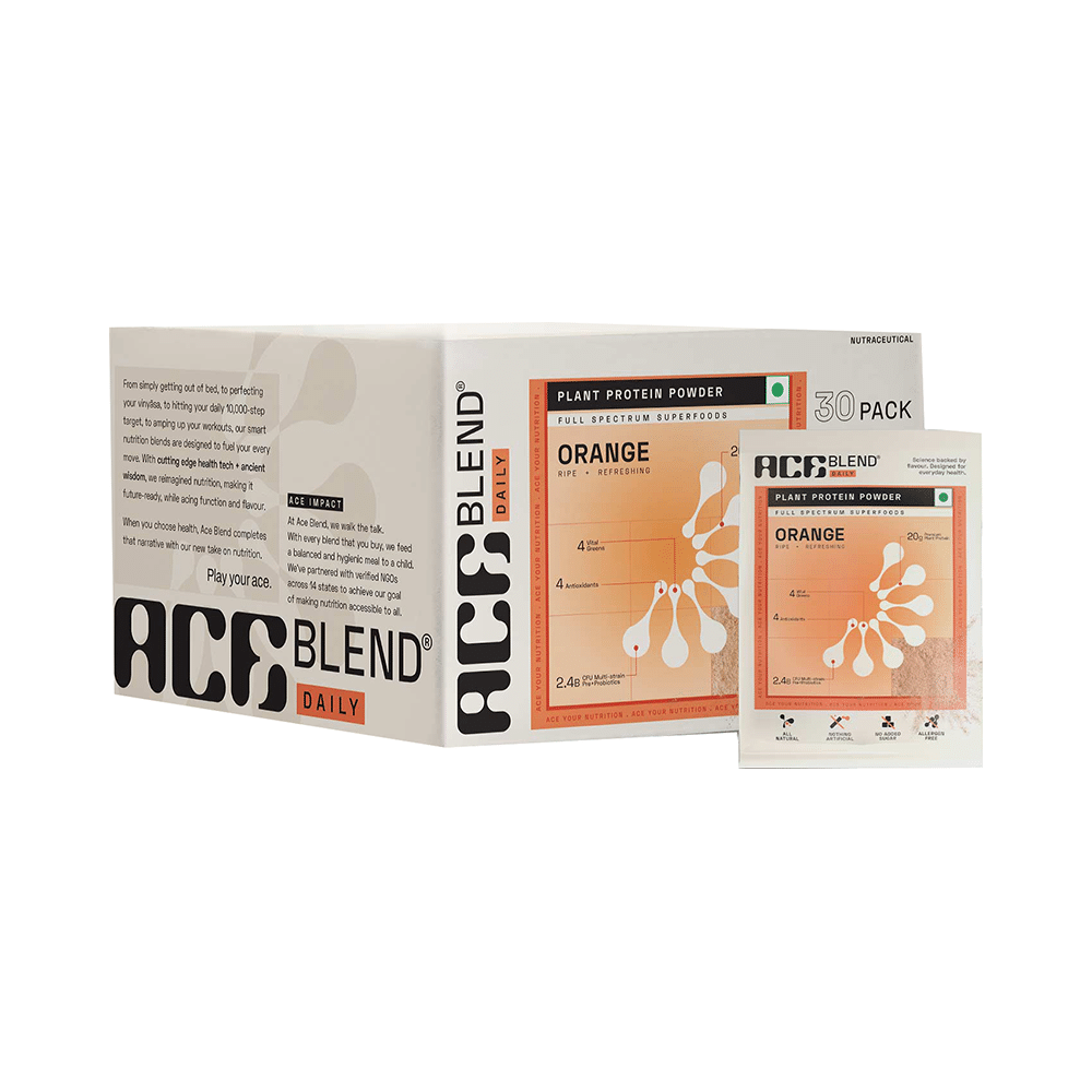 Ace Blend Daily 20g Vegan Plant Protein Powder & Superfoods Orange - Image 3
