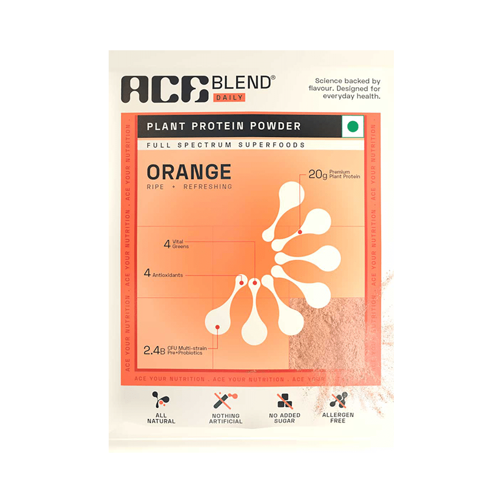 Ace Blend Daily 20g Vegan Plant Protein Powder & Superfoods Orange - Image 1
