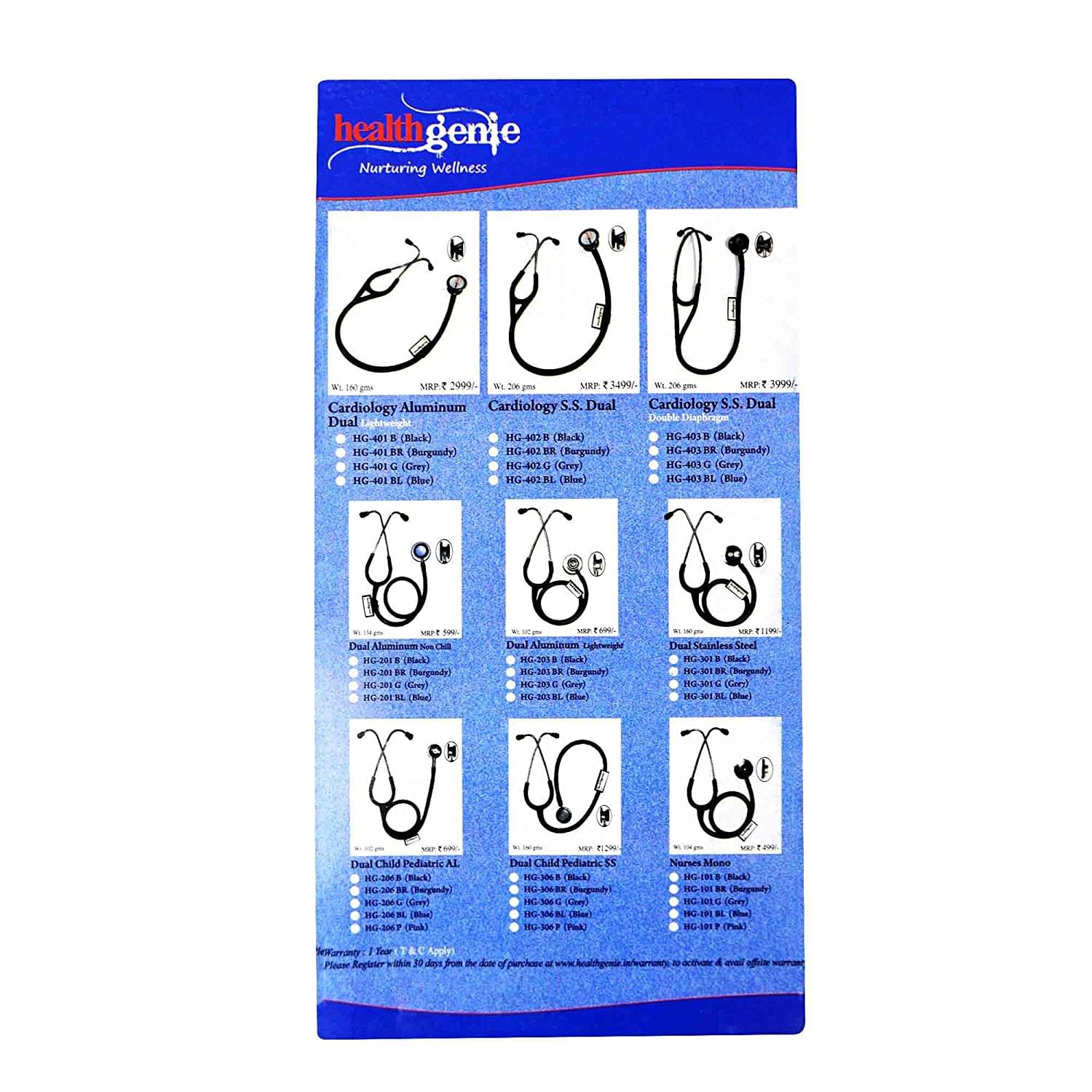 Healthgenie HG-401B Aluminium Dual Cardiology Stethoscope Black - Image 5
