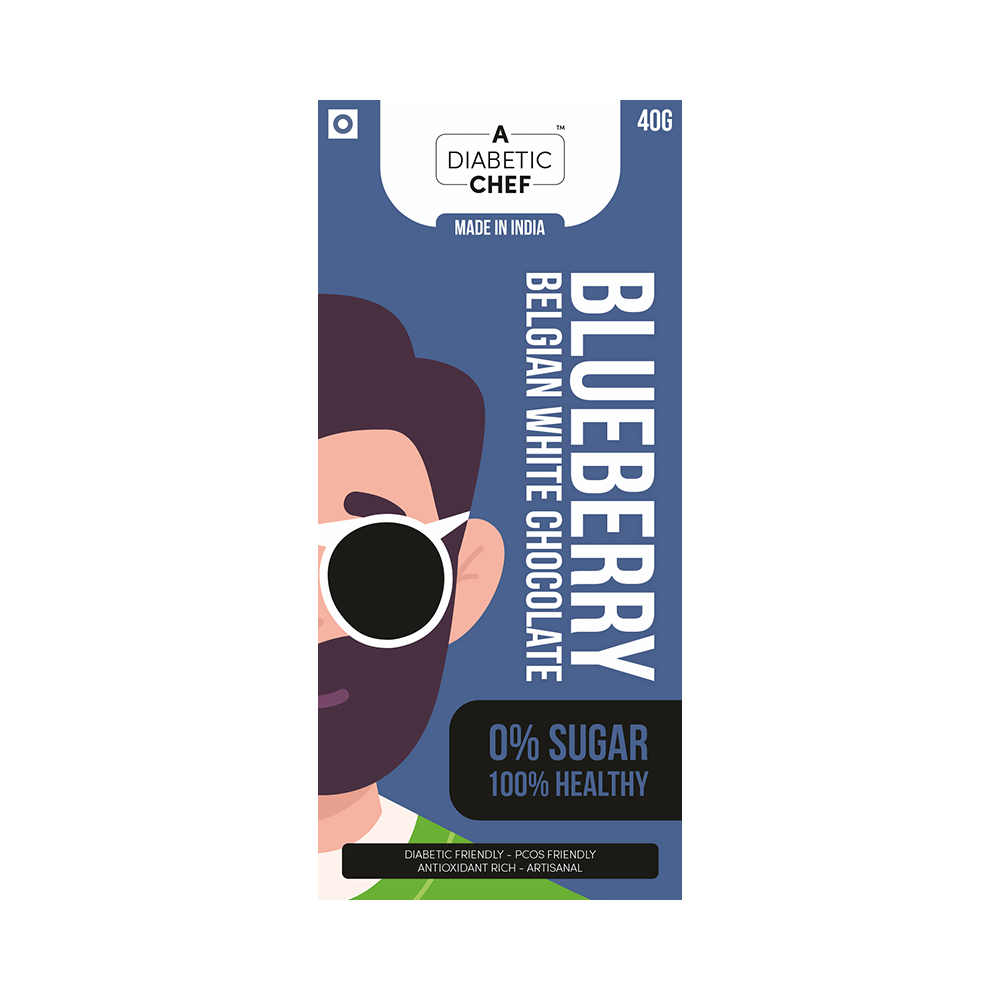 A Diabetic Chef Blueberry Belgian White Chocolate (40gm Each) - Image 1