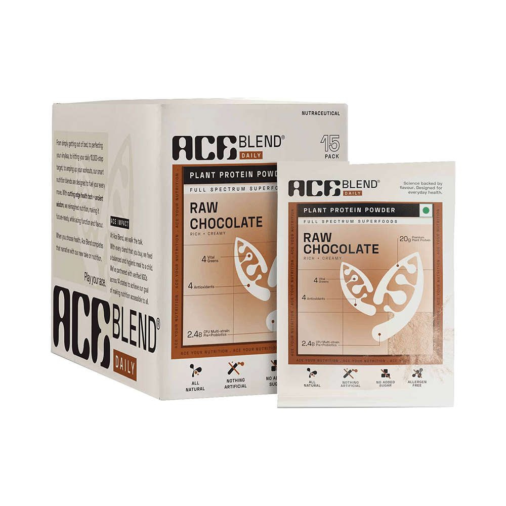 Ace Blend Daily 20g Vegan Plant Protein Powder & Superfoods Raw Chocolate - Image 2