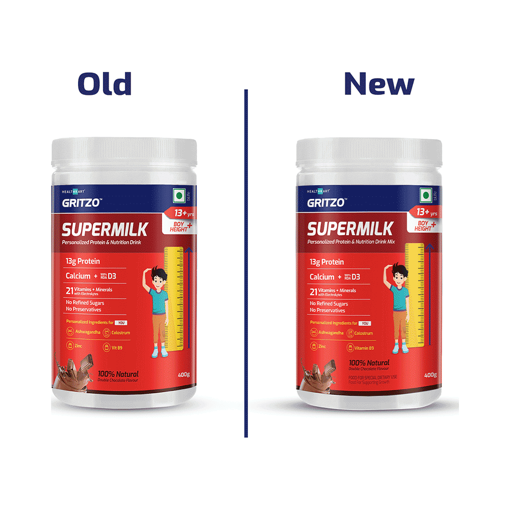 Gritzo SuperMilk Daily Nutrition (13+y Girls) 13+ Yrs Boy Height+ Double Chocolate - Image 4