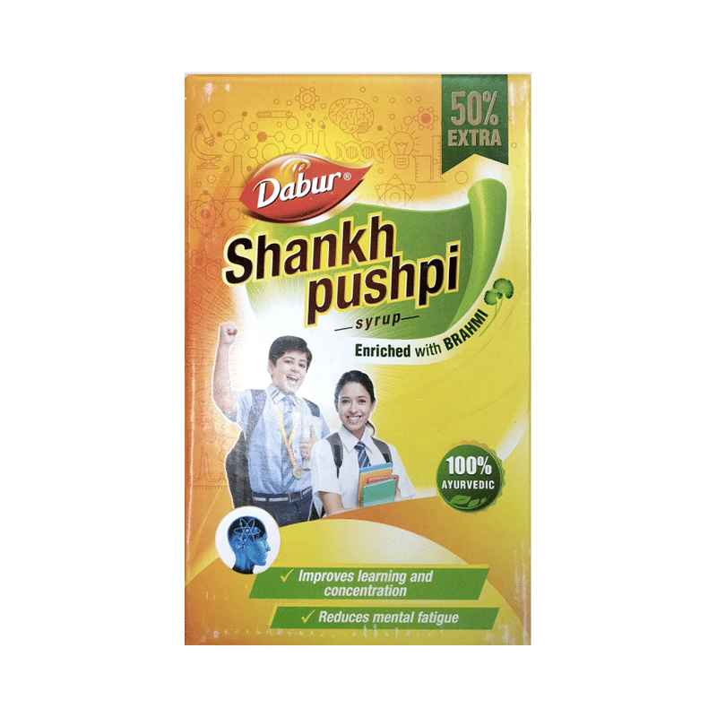 Dabur Shankhpushpi Syrup 225ml with 125ml Free - Image 1