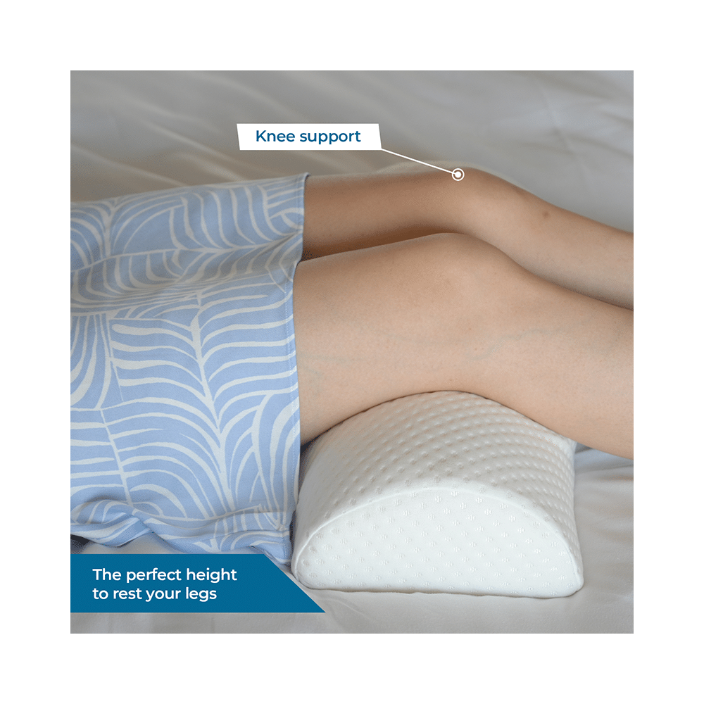 Sleepsia Orthopedic Memory Foam Semi Roll Bolster Pillow White - Image 4