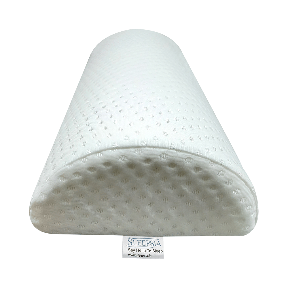 Sleepsia Orthopedic Memory Foam Semi Roll Bolster Pillow White