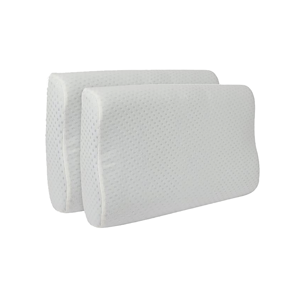 Sleepsia Cool Gel Contour Cervical Orthopedic Memory Foam Pillow White - Image 1