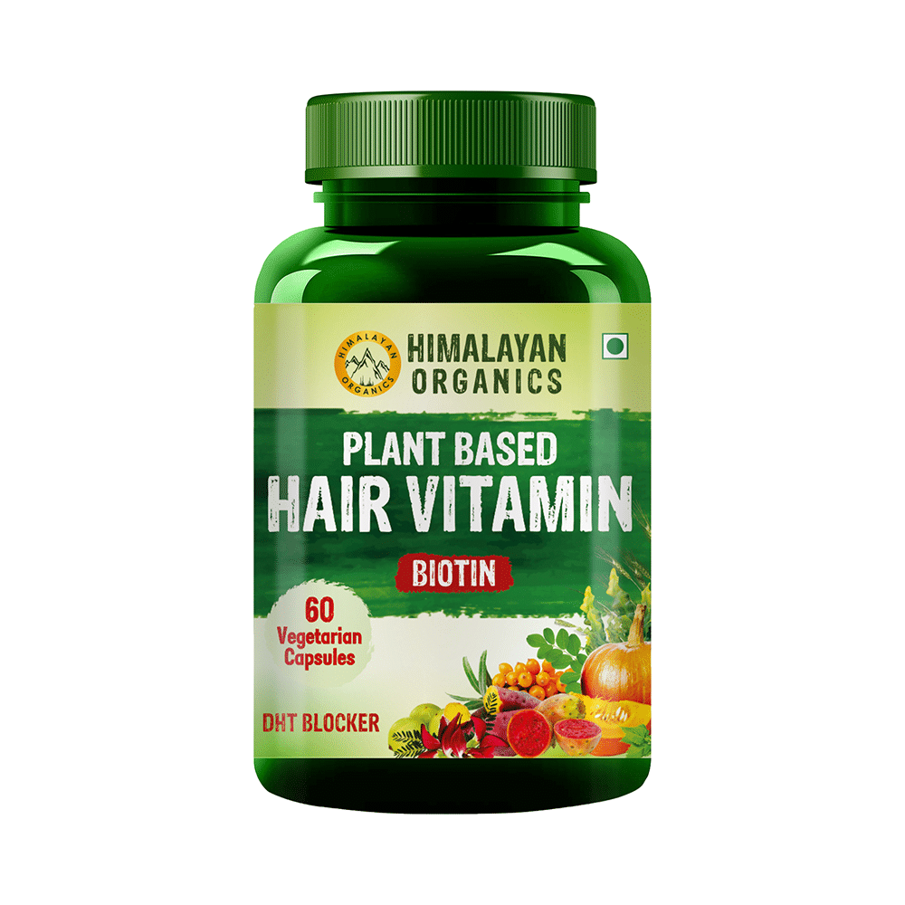 Himalayan Organics Plant Based Hair Vitamin Biotin Vegetarian Capsule