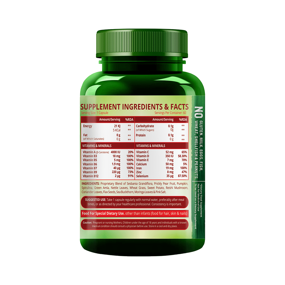 Himalayan Organics Plant Based Hair Vitamin Biotin Vegetarian Capsule - Image 2