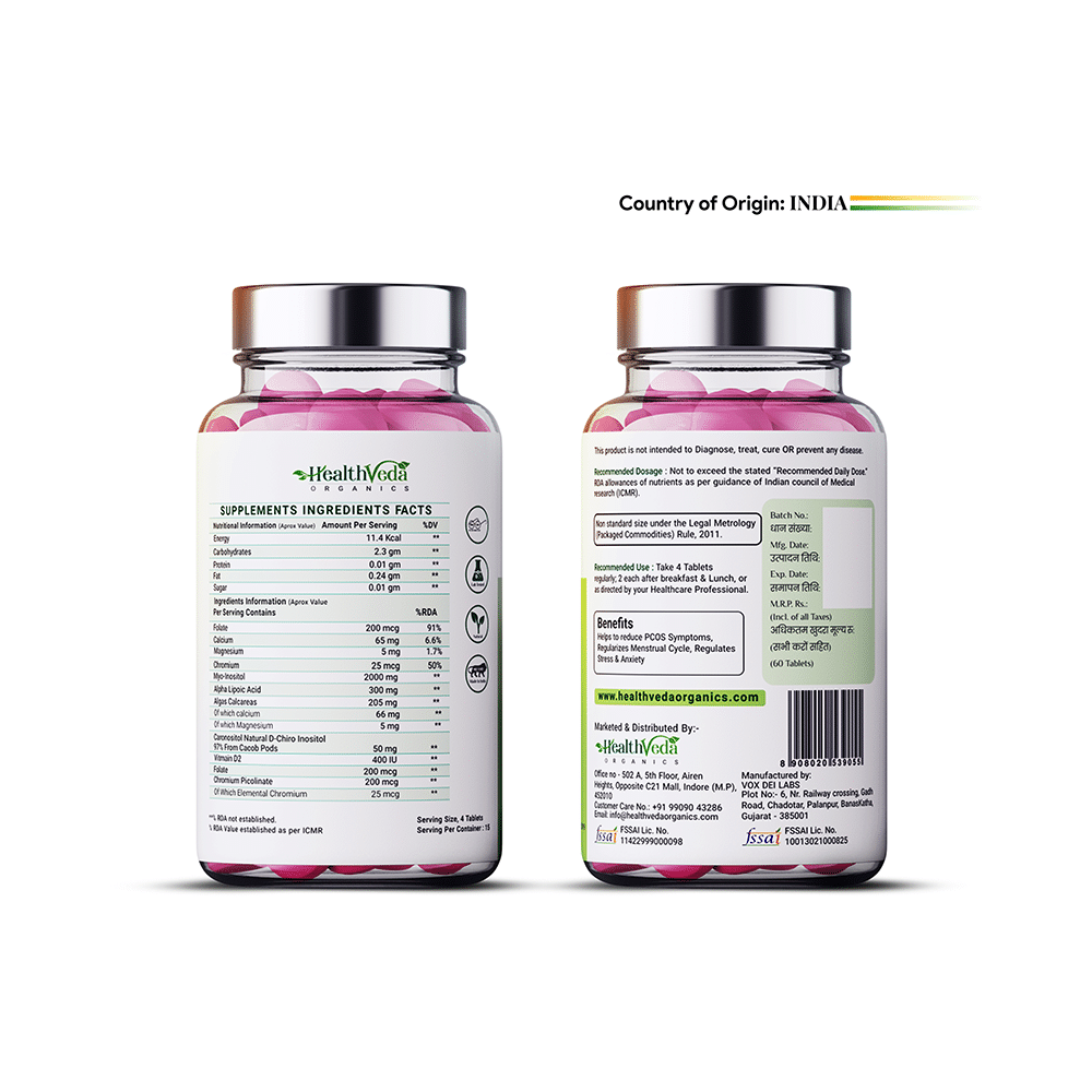 Health Veda Organics PCOS Multivitamin Veg Tablet - Image 4