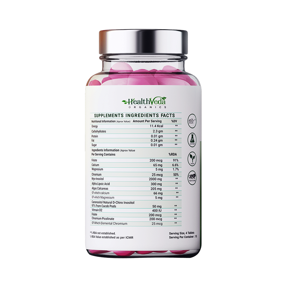 Health Veda Organics PCOS Multivitamin Veg Tablet - Image 3
