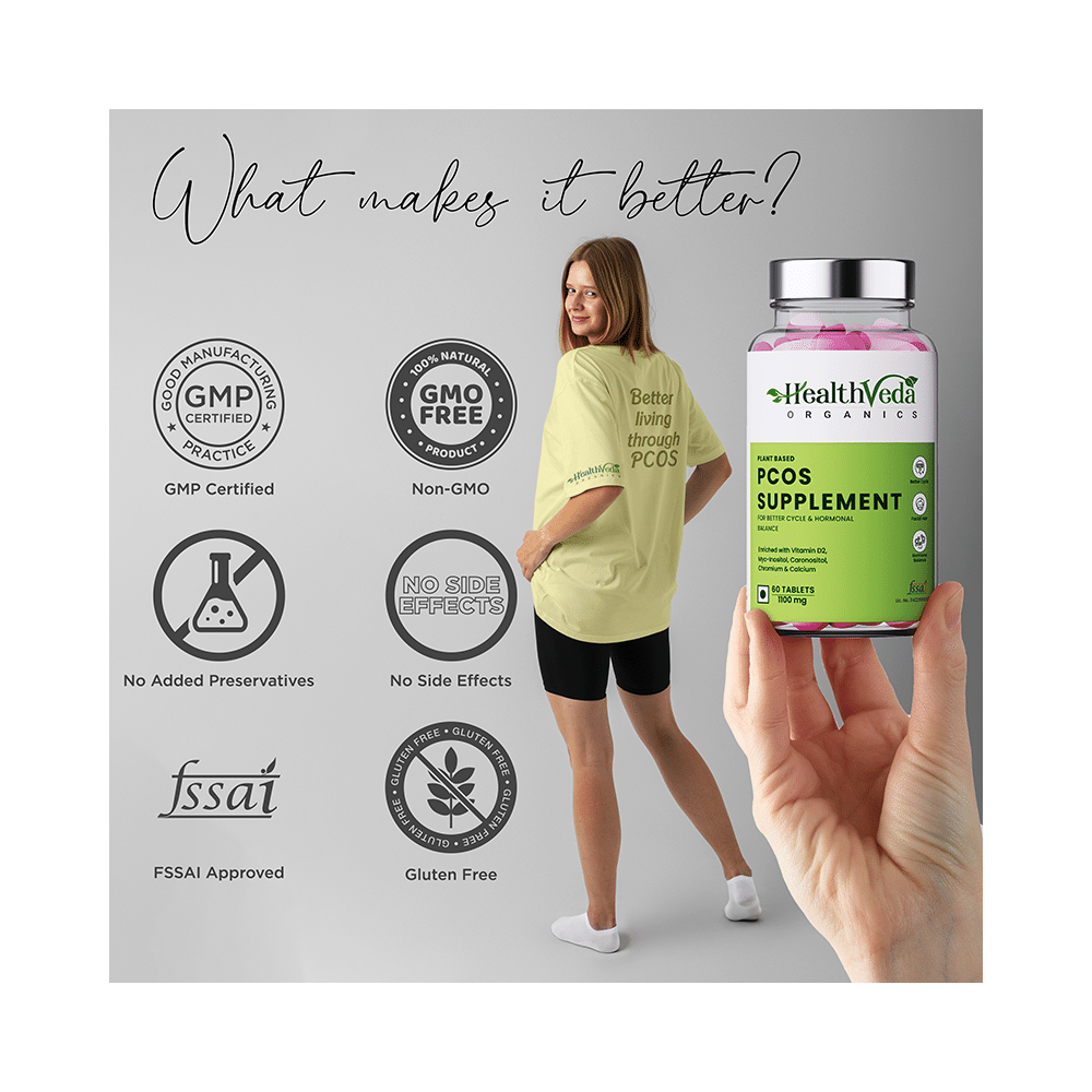 Health Veda Organics PCOS Multivitamin Veg Tablet - Image 7