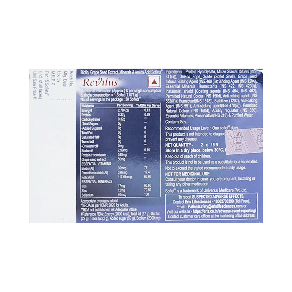 Revilus Soflets with Multivitamins, Micronutrients & Minerals | For Healthy Hair Growth - Image 2