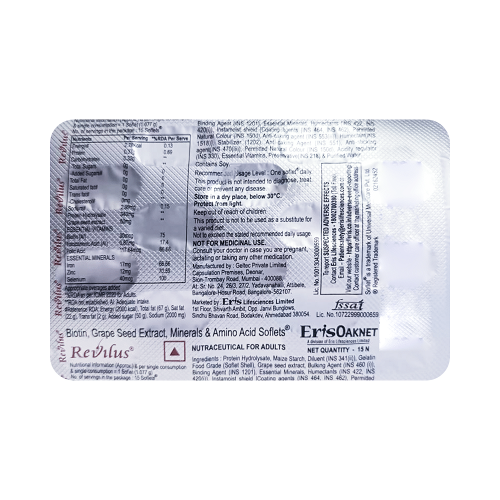 Revilus Soflets with Multivitamins, Micronutrients & Minerals | For Healthy Hair Growth - Image 3