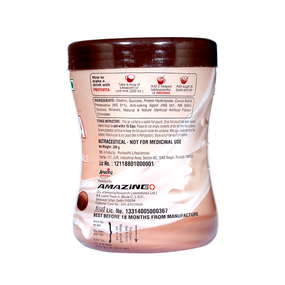 Amazing Research Protivita Protein Powder with Vitamins & Minerals Chocolate - Image 2