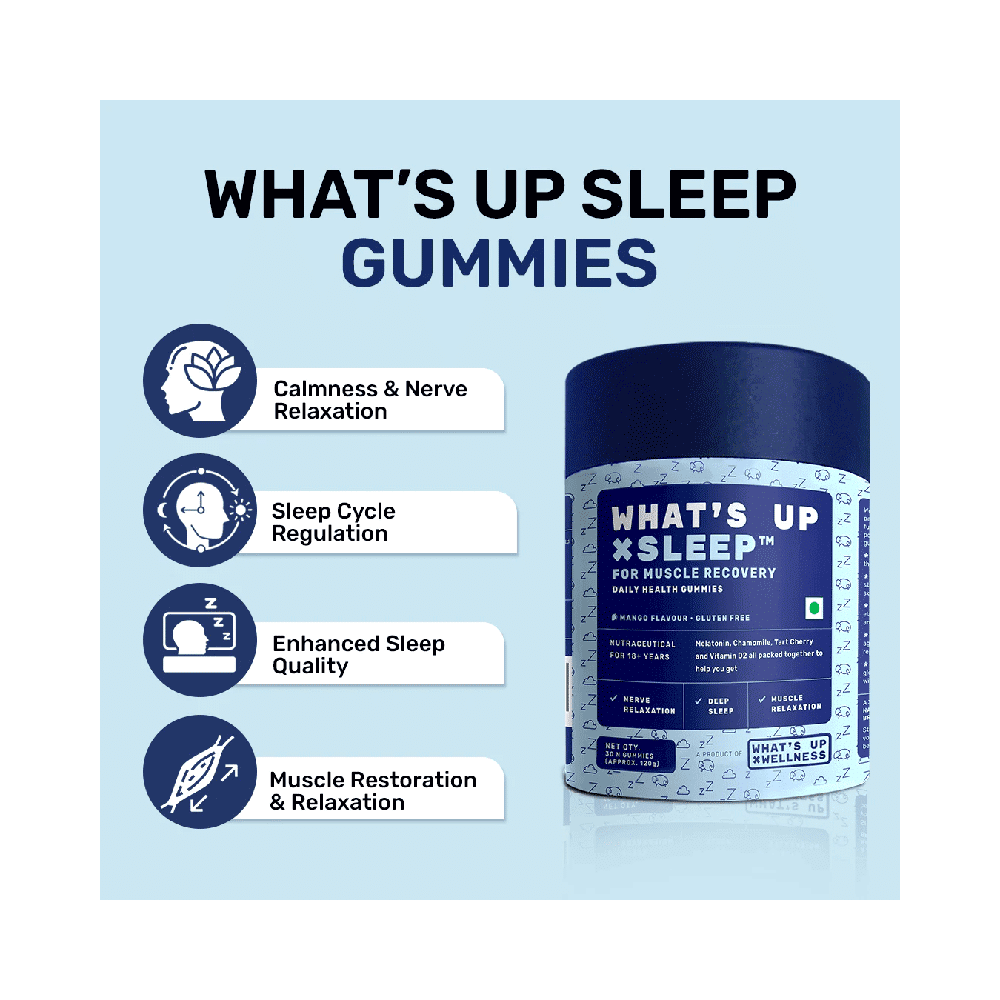 What's Up Wellness Sleep Gummies for Muscle Recovery (30 Each) Mango - Image 6