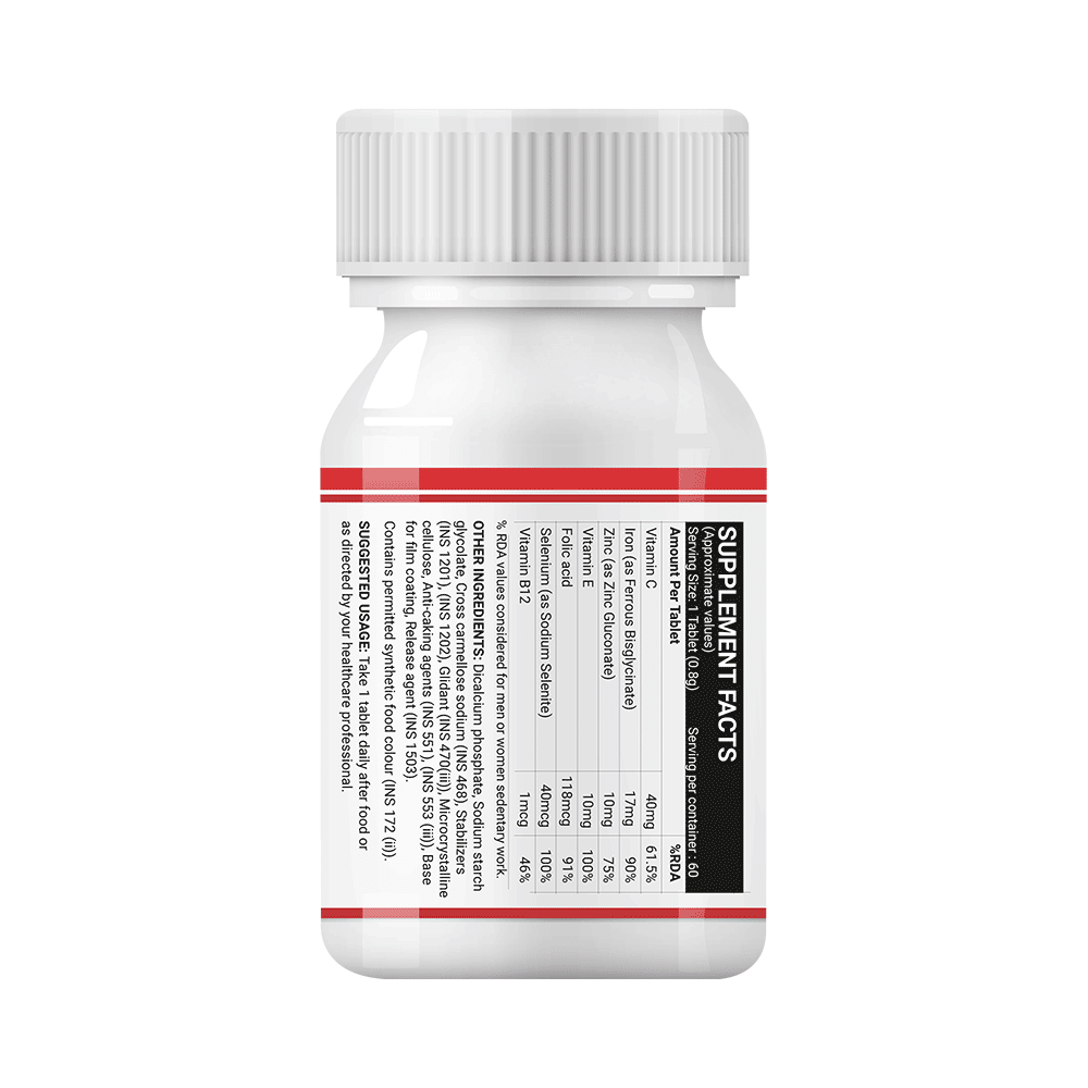 Inlife Iron Folic Acid Supplement | With Vitamins, Zinc & Selenium | For RBC Formation | Tablet - Image 3