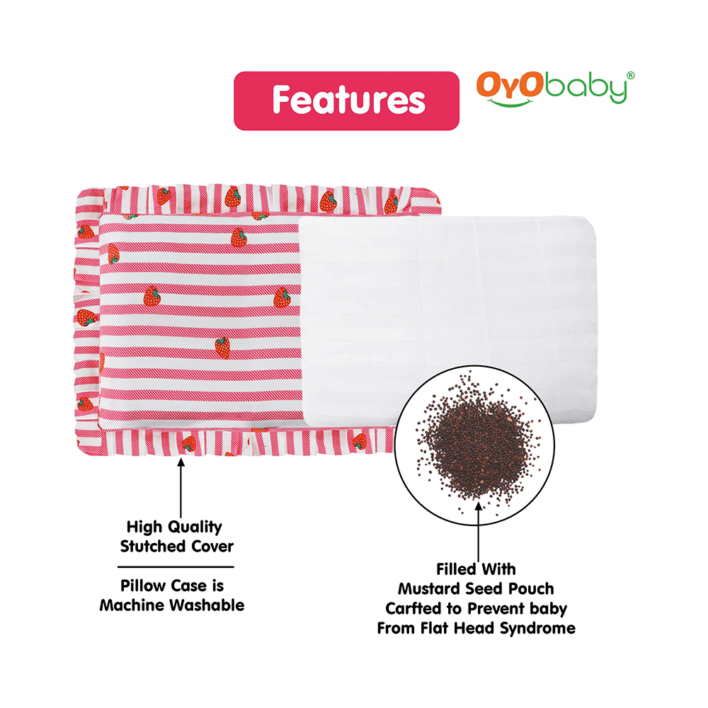 Oyo Baby Mustard Seeds Pillow Strawberry Print - Image 2