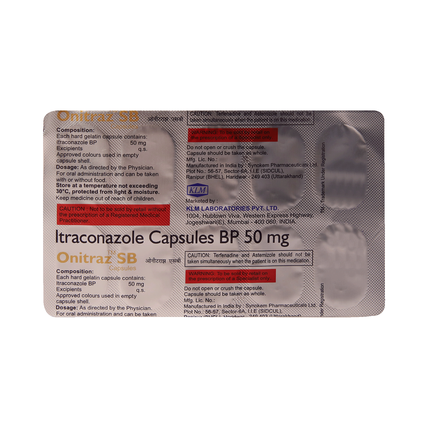 Onitraz SB 50mg Capsule - Image 5