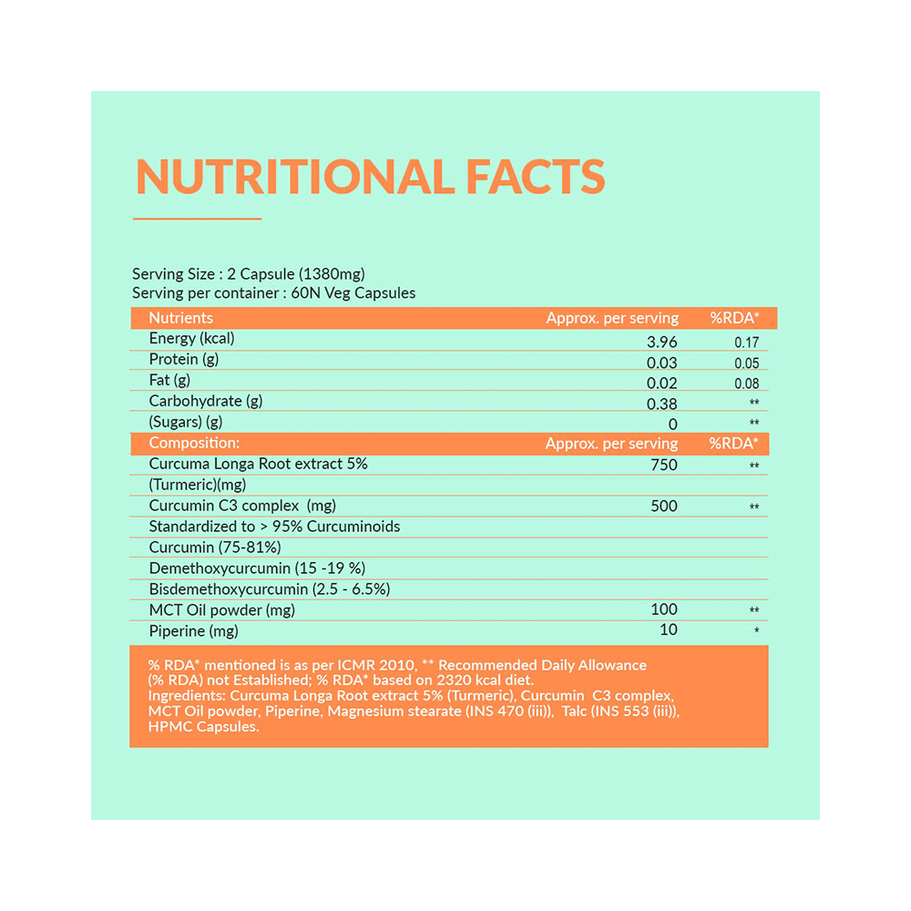 BBetter Veda Curcumin C3 Complex (95%) Vegetarian Capsule - Image 4