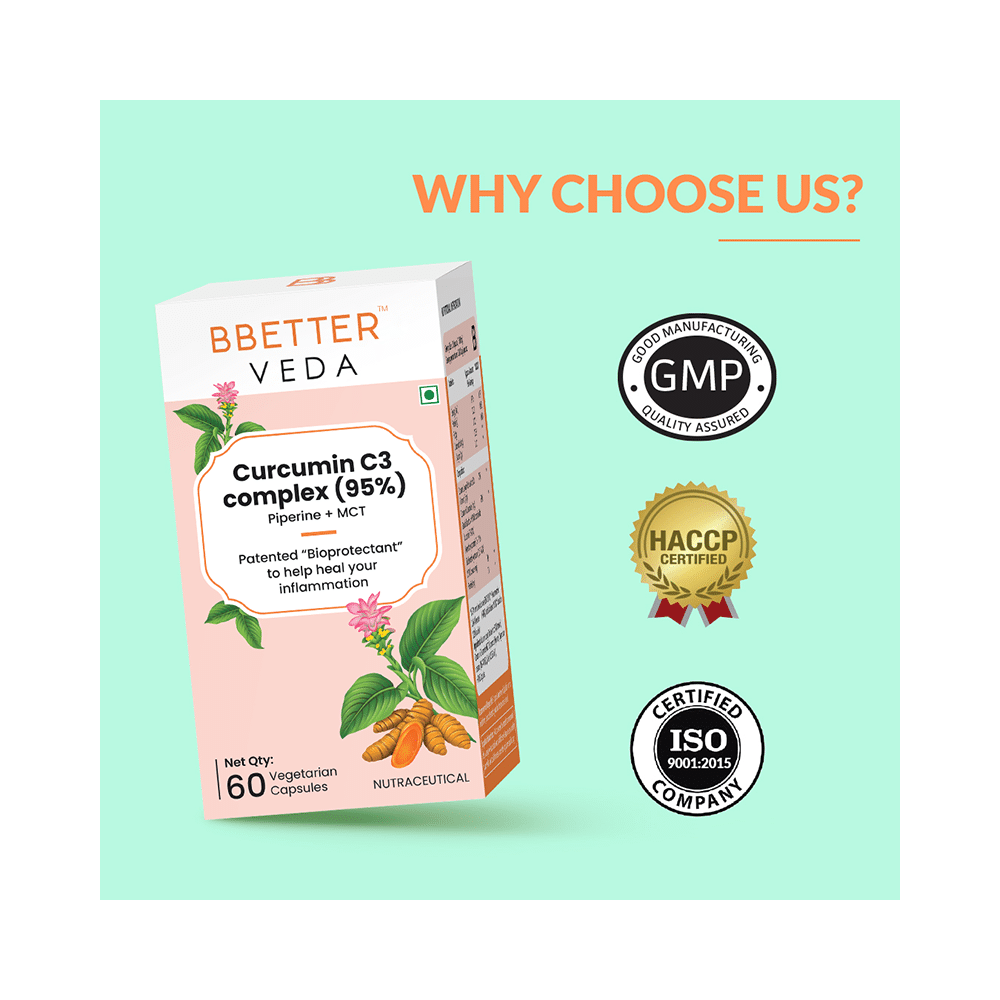 BBetter Veda Curcumin C3 Complex (95%) Vegetarian Capsule - Image 8