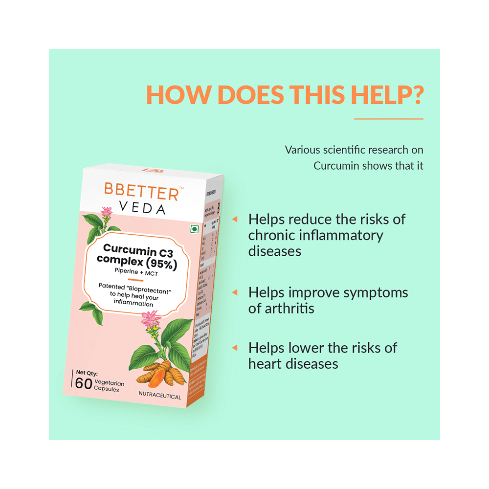 BBetter Veda Curcumin C3 Complex (95%) Vegetarian Capsule - Image 5