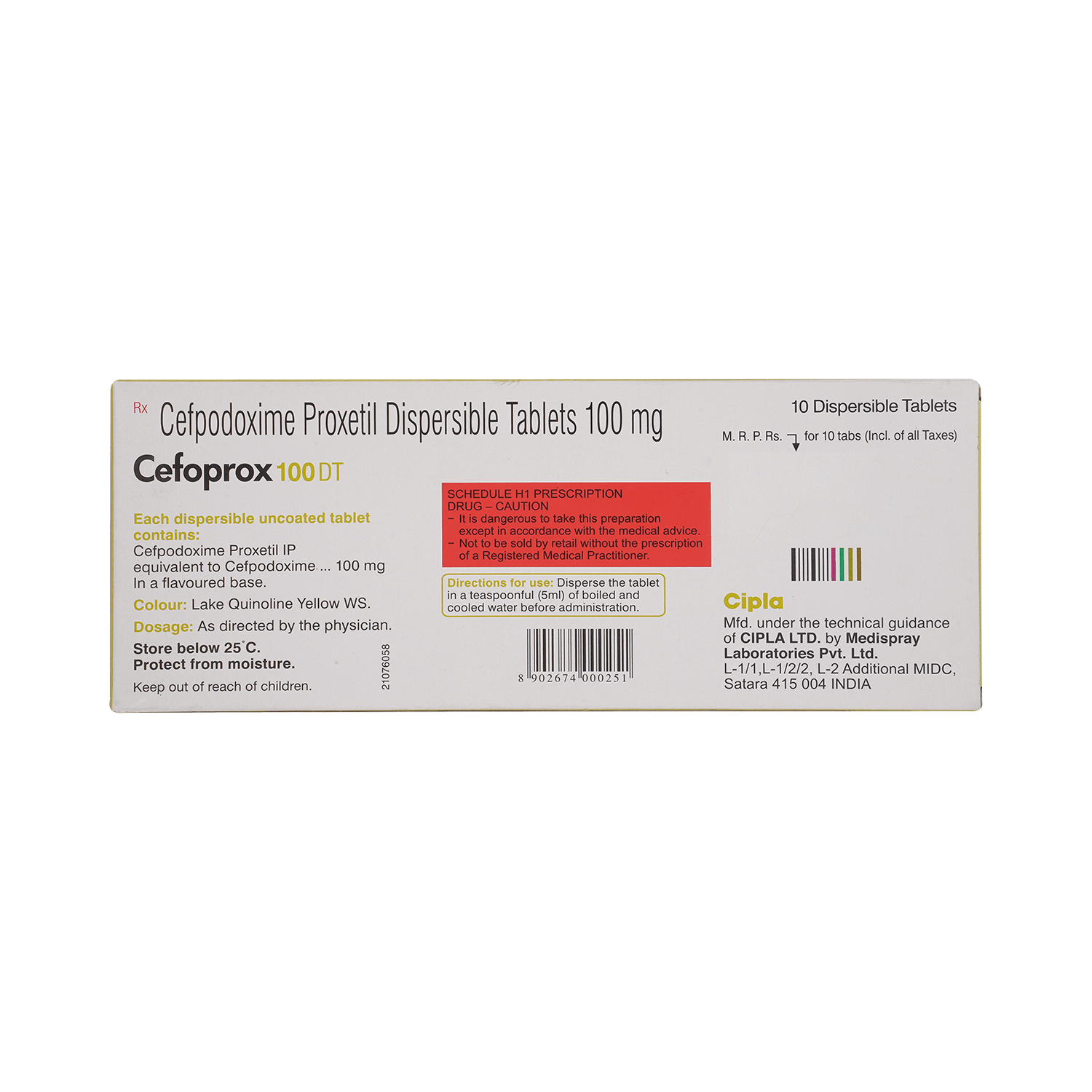 Cefoprox 100mg Tablet DT - Image 3