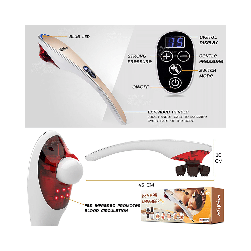 Dr Physio Hammer Pro Electric Powerful Body Massagers with Vibration Golden - Image 6