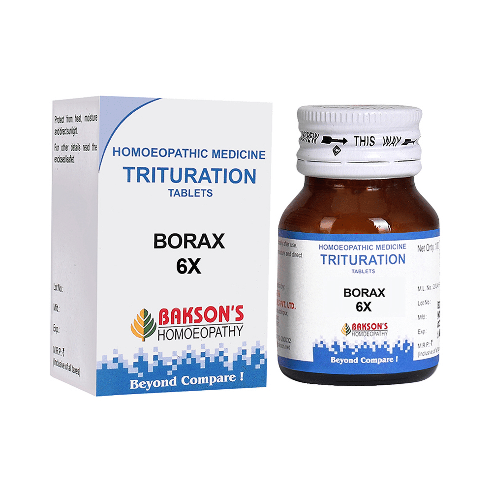 Bakson's Homeopathy Borax Trituration Tablet 6X - Image 1