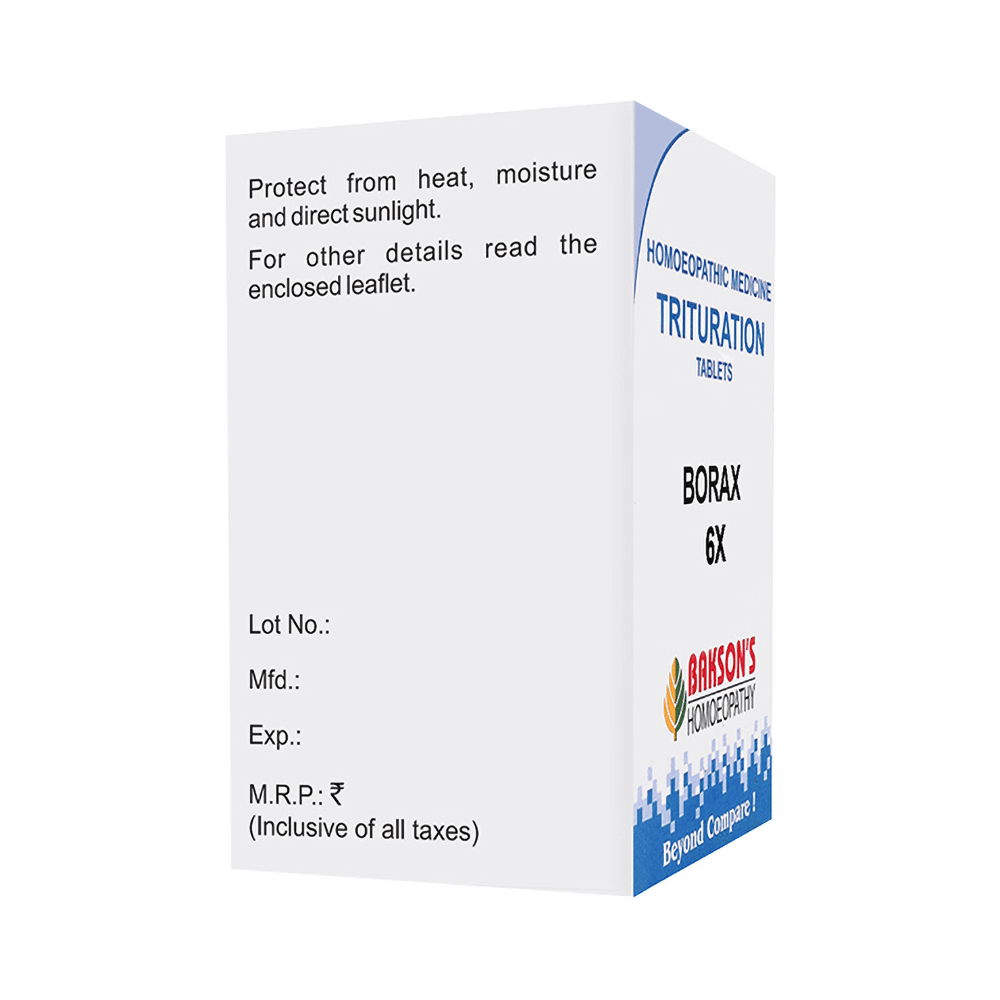 Bakson's Homeopathy Borax Trituration Tablet 6X - Image 3