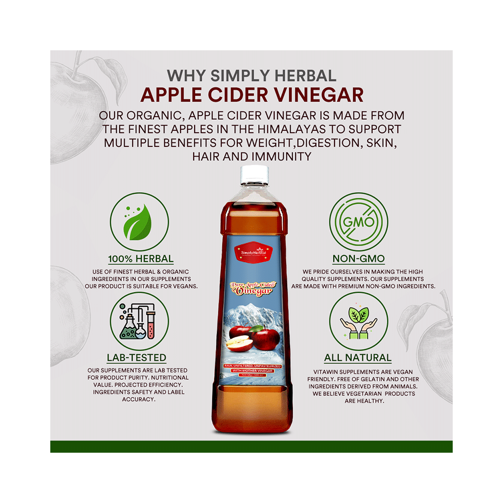 Simply Herbal Pure Apple Cider Vinegar with Mother - Image 5