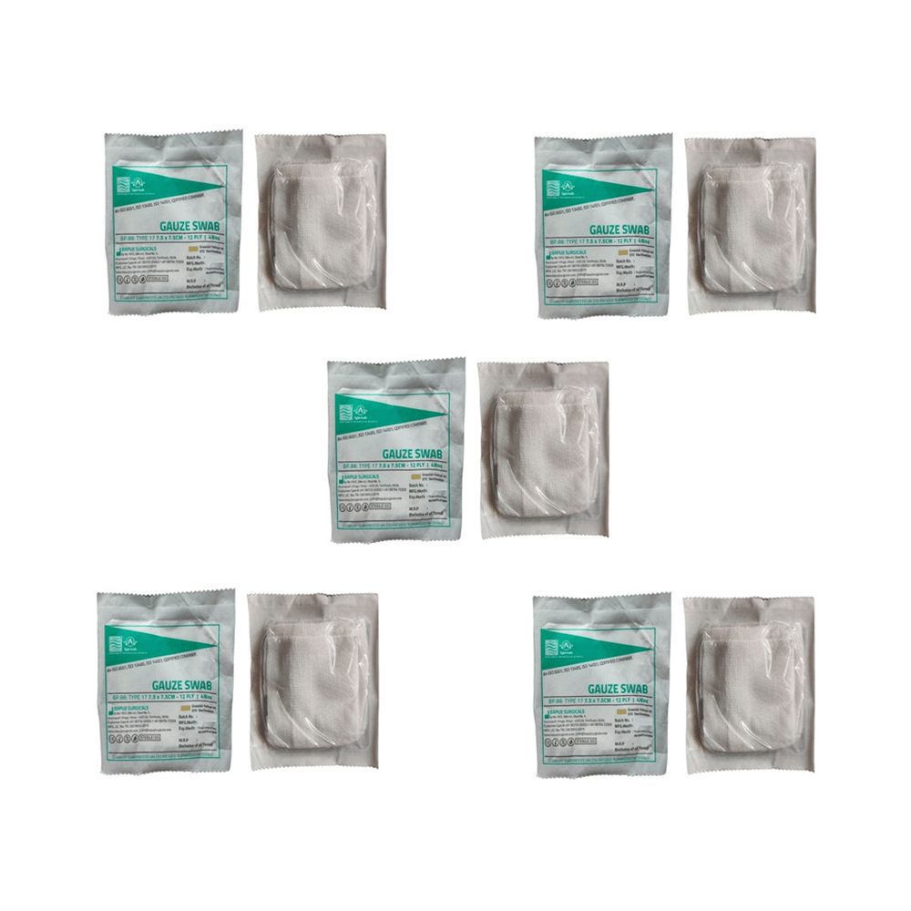 Agarwals BP88:Type 17 Gauze Swabs Sterile (4 Each) 7.5cm x7.5cm x 12ply