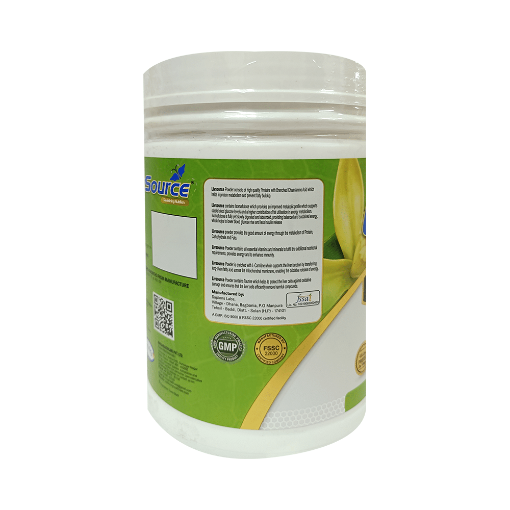 LivSource Powder with Protein & BCAA for Muscle Growth | Sugar & Gluten Free | Flavour Vanilla - Image 4