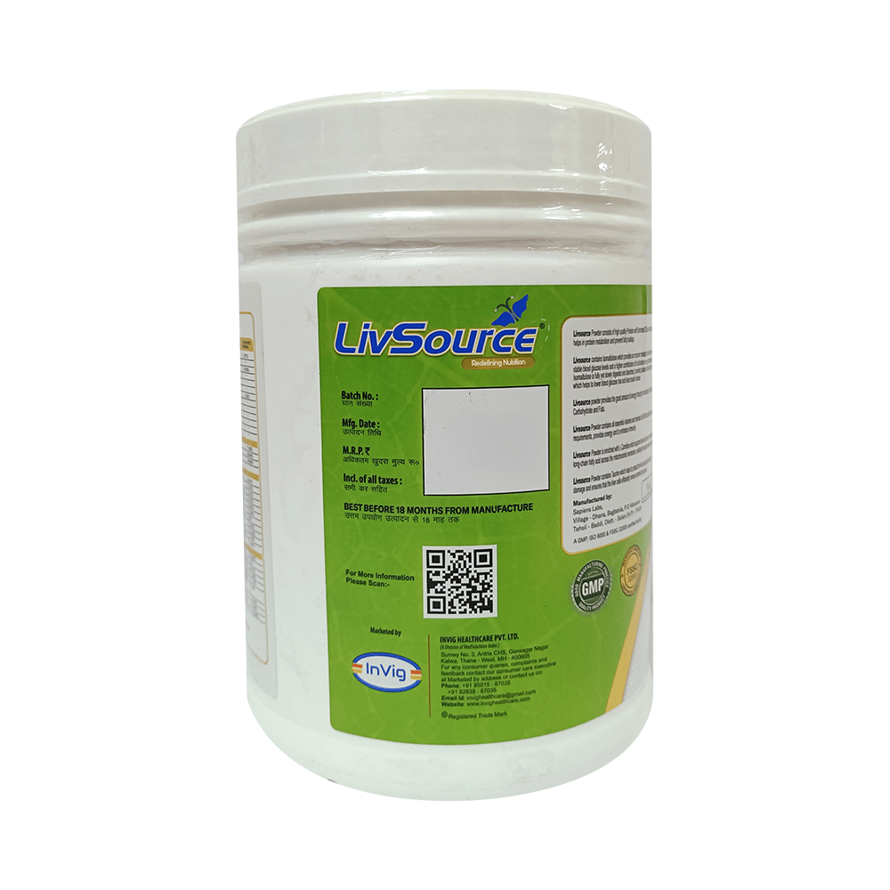 LivSource Powder with Protein & BCAA for Muscle Growth | Sugar & Gluten Free | Flavour Vanilla - Image 5