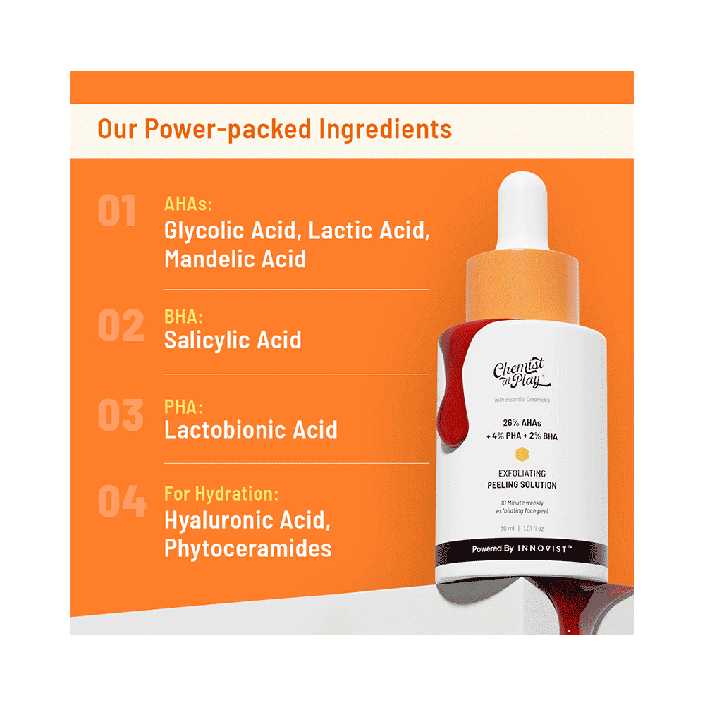 Chemist At Play 26% AHA 2% BHA 4% PHA Exfoliating Peeling Solution | Aha Bha Peeling Solution Solution - Image 4