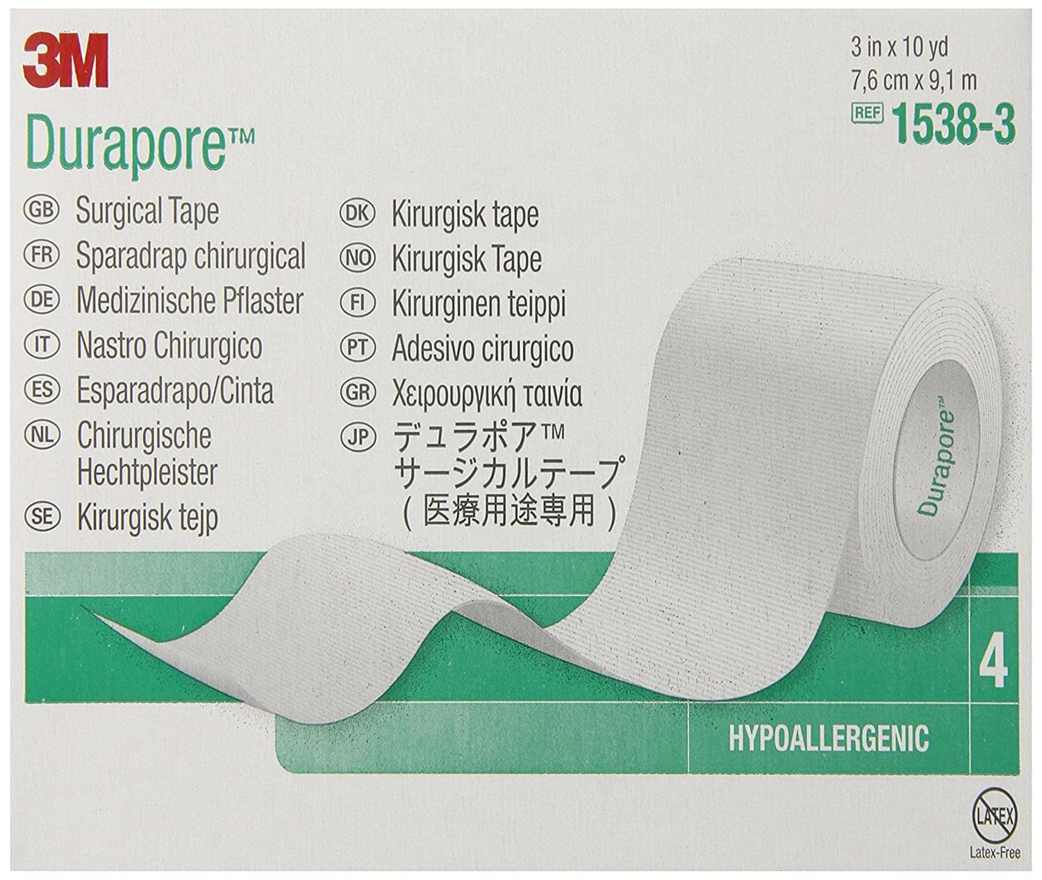 3M Durapore Tape 1538-3, 3 inch x 10 yard - Image 1