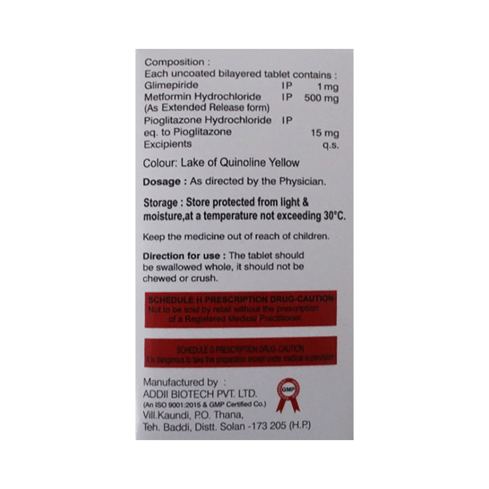 Cureglim MP 1mg/500mg/15mg Tablet ER - Image 2