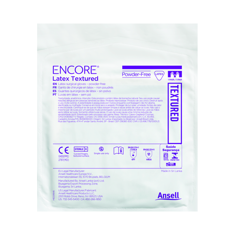 Ansell Encore Latex Textured Powder Free Surgical Glove 7 - Image 3