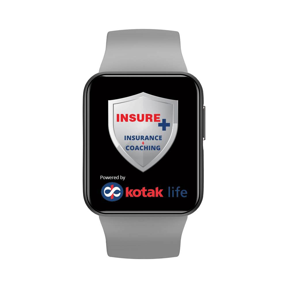 GOQii Smart Vital Lite Covers 5 Lakhs Health Insurance & 1 Lakh Life Insurance with 3 Months Health & Personal Coaching HD Display Smart Watch Grey - Image 2