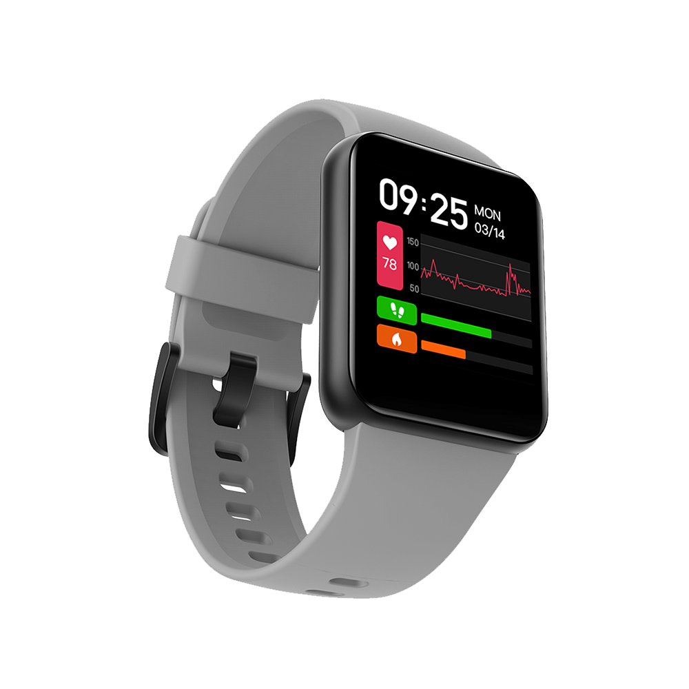 GOQii Smart Vital Lite Covers 5 Lakhs Health Insurance & 1 Lakh Life Insurance with 3 Months Health & Personal Coaching HD Display Smart Watch Grey - Image 1
