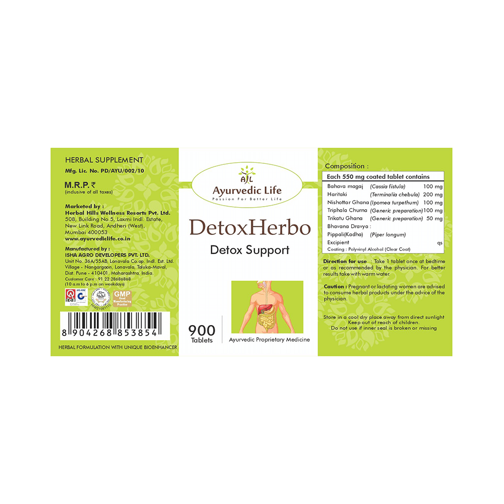 Ayurvedic Life Detoxherbo Detox Support Tablet - Image 2