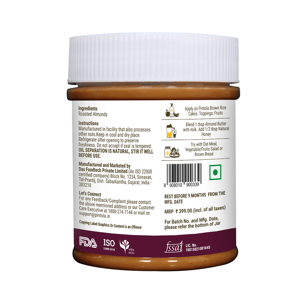 Pintola All Natural Almond Butter Crunchy - Image 2